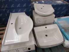4x Various basins. All new & 3x are boxed.