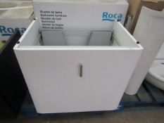 Roca Senso Square 600mm wall hung vanity unit - matt white. New & boxed.