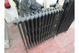 Pallet of 10x Victoriana 14 section cast iron radiator with black finish, new and pressure tested to