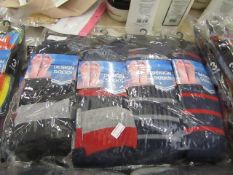 12 pairs of mens fresh feel cotton lycra socks size 6-11 , new in packaging.