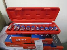 10 piece Chrome Vanadium Socket wrench set, new