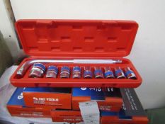 10 piece Chrome Vanadium Socket wrench set, new