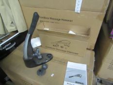 Cordless handheld massage hammer with various head attachments. New & boxed