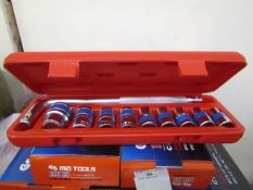 10 piece Chrome Vanadium Socket wrench set, new