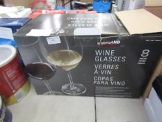 Kirkland wine glasses set of 8, unchecked and boxed