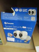 Swann smart security camera twin pack. Unchecked & boxed.