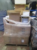 Pallet containing approx 1,300x Oshun White crushed teeth whitening kits in various flavours, BB: