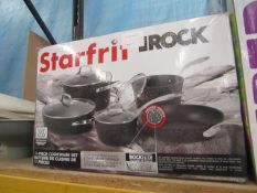 Starfrit The Rock 10pc cookware set, non-stick reinvented. Unchecked & boxed.