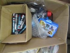 Box of approx 15x various kids items including pens and various drinking bottles, all unchecked