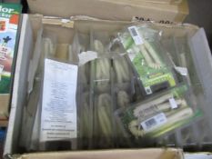 Box of telephone handset leads , all packaged.