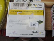 2 x Startechcom serial adaptor card , boxed.