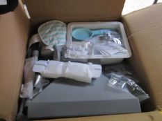 Box contains what appears to be various baby accessories/ safety features for babies, all unchecked