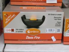 Gardeco Deco Fire decoration flame with gel burner, new and boxed.