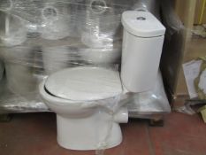 Unbranded Roca toilet pan with seat & cistern to match (also comes with flush system). All new &