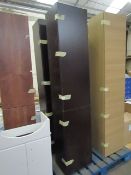 Wall hung tall storage unit / cabinet - wenge.