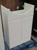 Double door vanity basin unit - white, W514 x D300 x H781. Boxed.