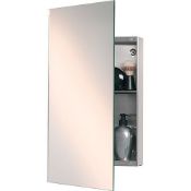 Rectangular mirror with S/S cabinet, 400 x 650mm. Boxed.