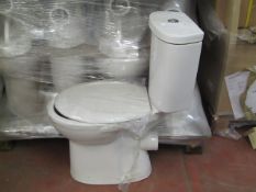 Unbranded Roca toilet pan with seat & cistern to match (also comes with flush system). All new &