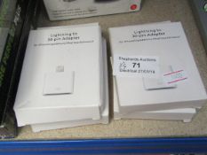 4x Lightening to 30 pin adaptor, all new and boxed.