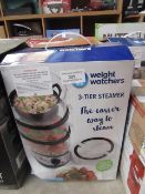 Weight Watchers 3 tier steamer 3 tier food steamer, powers on and boxed
