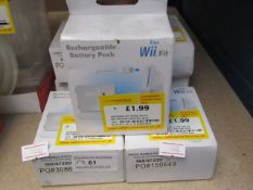7x Wii Fit rechargeable battery pack, all untested and boxed.
