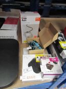 4x Items being; MU folding USB charger, untested and boxed Game 3 port HDMI switch, untested and