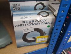 5x Quis RG59 coax and power cables, all untested and boxed.