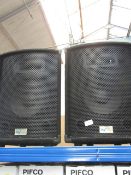 W Audio set of 2 subwoofer speakers, untested and no wires are present.