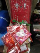 Bag of 5 x various valentine themed items being a table decoration , pack of heart shaped lights ,
