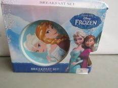 2 x items being a Disney Frozen breakfast set includes plate , bowl and a mug and a Disney Frozen