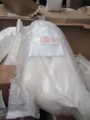 Duck Feather Down V Shaped Pillow with white pillow case, new in packaging