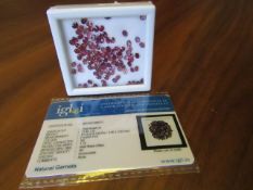 IGL&I Certified 25.40 carat 100 pieces Natural Garnet Gemstones. Untreated. A fantastic collection