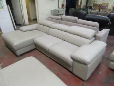 Nicoletti Lipari Light Grey Italian Leather Sofa Chaise. RRP £2299.99 at https://www.costco.co.uk/