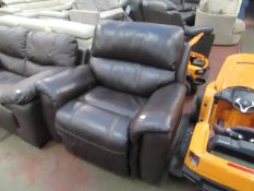 Single leather reclining armchair, no major damage.