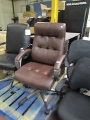Brown leather office chair.