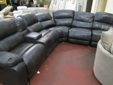 Pulaski Dunhill Brown Leather Power Reclining Sectional Sofa, no major damage. RRP £1749.00 at