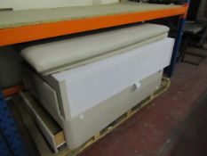 Kingsize Divan base with 2 head boards, unchecked