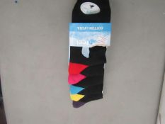 5 X Ladies Cotton Lycra Socks size 4-7 new in packaging