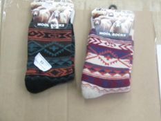 2 x pairs of wool socks sizes 4-6 , new and packaged.