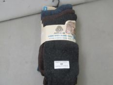 3 x pairs of mens Australian lambs wool blend socks sizes 6-11 , new and packaged.