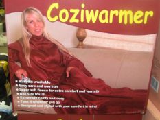 Coziwarmer burgandy snuggle blanket , new and boxed.