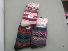 3 x pairs of wool socks sizes 4-6 , new and packaged.