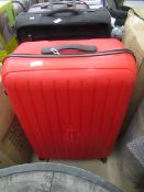 Red Carlton suitcase.