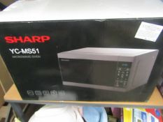 Sharp YC-MS51 microwave oven , powers on and boxed.