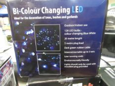 Bi-colour 20 meter colour changing LED, 120 lights, unchecked and boxed