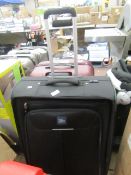 The Skyway Luggage black suitcase.