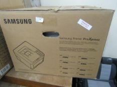 Samsung printer proxpress, powers on missing power cable, notice on the screen says the yellow toner