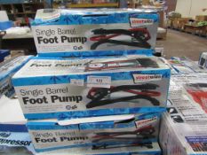 5x Streetwize single barrel foot pump, unchecked and boxed