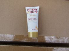 100x 30ml Parker and Drew hand and body lotion, all new and boxed.