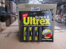 24x Packs of 3 Ultrex razor blades, all new and packaged.